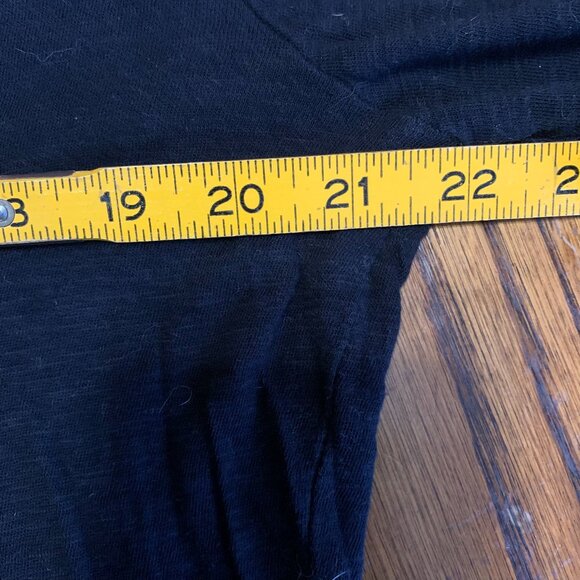 NORDSTROM CASLONG L Crewneck Long Sleeve T-Shirt Solid Black Cotton Modal Basic - Picture 4 of 6